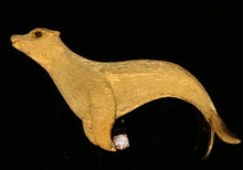 Load image into Gallery viewer, gold animal pin brooch jewelry fish seal