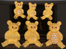 Load image into Gallery viewer, gold animal pin brooch teddy bear