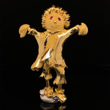 Load image into Gallery viewer, Scarecrow jewelry gold pin brooch