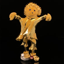 Load image into Gallery viewer, Scarecrow jewelry gold pin brooch