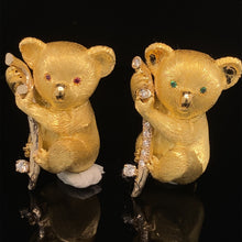 Load image into Gallery viewer, gold animal pin brooch koala bear