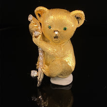 Load image into Gallery viewer, gold animal pin brooch koala bear
