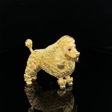 Load image into Gallery viewer, Dog Gold animal pin brooch Poodle show cut