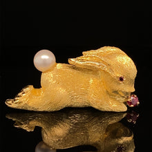 Load image into Gallery viewer, gold animal pin brooch jewelry rabbit