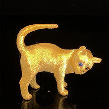 Load image into Gallery viewer, gold animal pin brooch cat