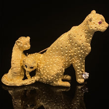 Load image into Gallery viewer, gold animal pin brooch jewelry cheetah