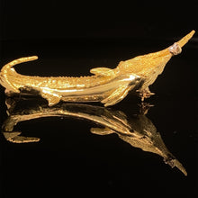 Load image into Gallery viewer, gold animal pin brooch jewelry fish marlin