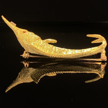 Load image into Gallery viewer, gold animal pin brooch jewelry fish marlin