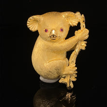 Load image into Gallery viewer, gold animal pin brooch koala bear