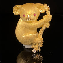 Load image into Gallery viewer, gold animal pin brooch koala bear