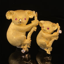 Load image into Gallery viewer, gold animal pin brooch koala bear