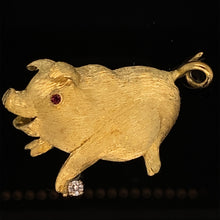Load image into Gallery viewer, gold animal pin brooch jewelry pig