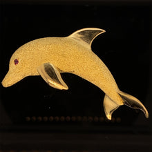 Load image into Gallery viewer, gold fish animal pin brooch jewelry dolphin