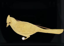 Load image into Gallery viewer, Gold Animal Pin Cardinal bird brooch