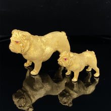 Load image into Gallery viewer, gold animal pin brooch bulldog