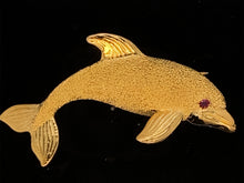 Load image into Gallery viewer, gold fish animal pin brooch jewelry dolphin
