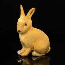 Load image into Gallery viewer, gold animal pin brooch jewelry rabbit
