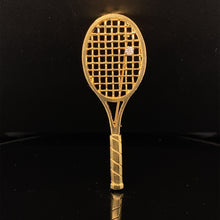 Load image into Gallery viewer, gold pin brooch tennis racquet jewelry