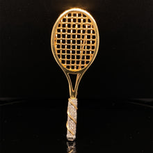 Load image into Gallery viewer, gold pin brooch tennis racquet jewelry