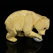 Load image into Gallery viewer, Gold animal pin brooch pawing bear