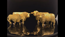 Load and play video in Gallery viewer, gold animal pin brooch bull jewelry