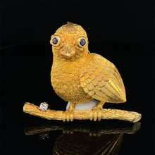 Load image into Gallery viewer, Gold animal pin brooch crunch bird