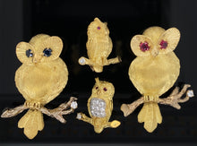 Load image into Gallery viewer, Gold animal pin brooch owl
