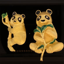 Load image into Gallery viewer, gold animal pin brooch panda bear