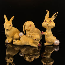Load image into Gallery viewer, gold animal pin brooch jewelry rabbit