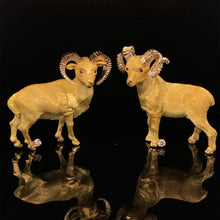 Load image into Gallery viewer, gold animal pin brooch ram jewelry