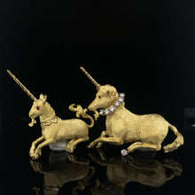 Load image into Gallery viewer, Gold animal pin brooch unicorn