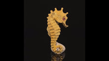 Load and play video in Gallery viewer, gold fish animal pin brooch jewelry seahorse
