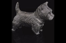 Load and play video in Gallery viewer, Dog Gold animal pin brooch West Highland Terrier White
