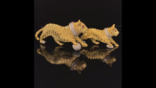 Load and play video in Gallery viewer, gold animal pin brooch jewelry Tiger
