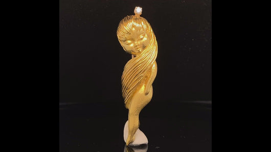 gold zodiac sign Virgo pin brooch jewelry van cleef Arpels