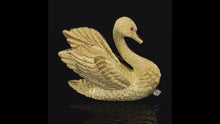 Load and play video in Gallery viewer, gold animal pin brooch swan
