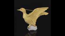 Load and play video in Gallery viewer, Gold animal pin brooch DUCK Bird
