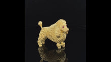 Load and play video in Gallery viewer, Dog Gold animal pin brooch Poodle show cut

