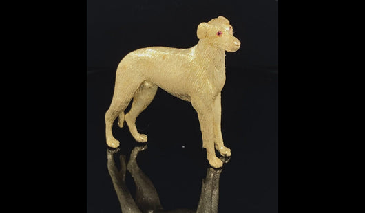 Dog Gold animal pin brooch Greyhound