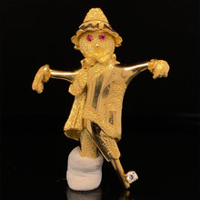 Load image into Gallery viewer, Scarecrow jewelry gold pin brooch
