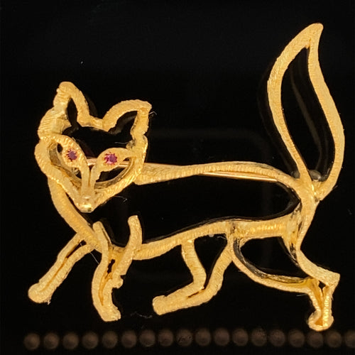 gold animal pin brooch jewelry fox