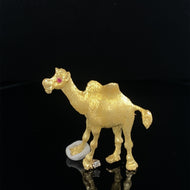 Gold animal pin brooch camel