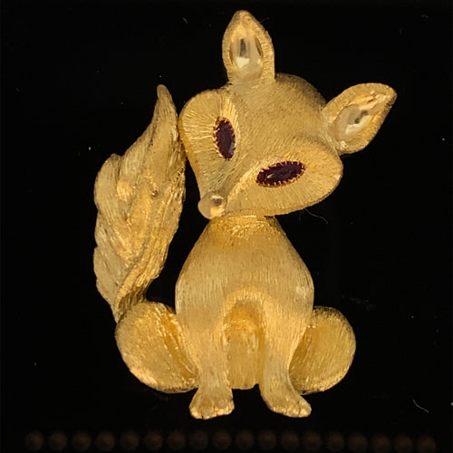 gold animal pin brooch jewelry fox