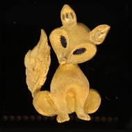 gold animal pin brooch jewelry fox
