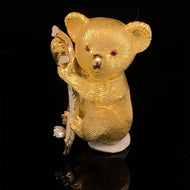 gold animal pin brooch koala bear