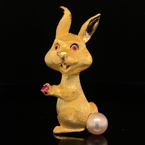 gold animal pin brooch jewelry rabbit