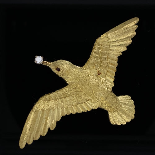 gold animal pin Brooch Seagull