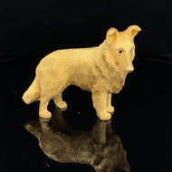Dog Gold animal pin brooch collie 