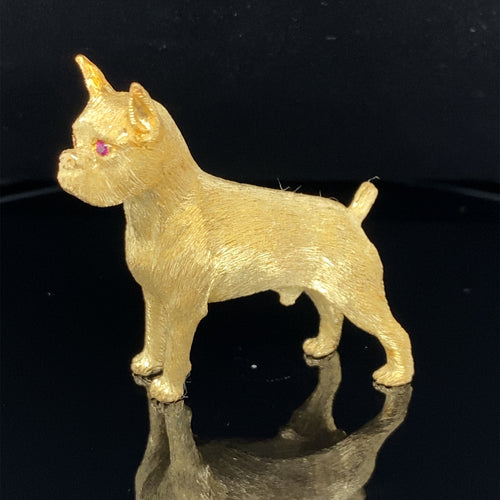 Dog Gold animal pin brooch boxer
