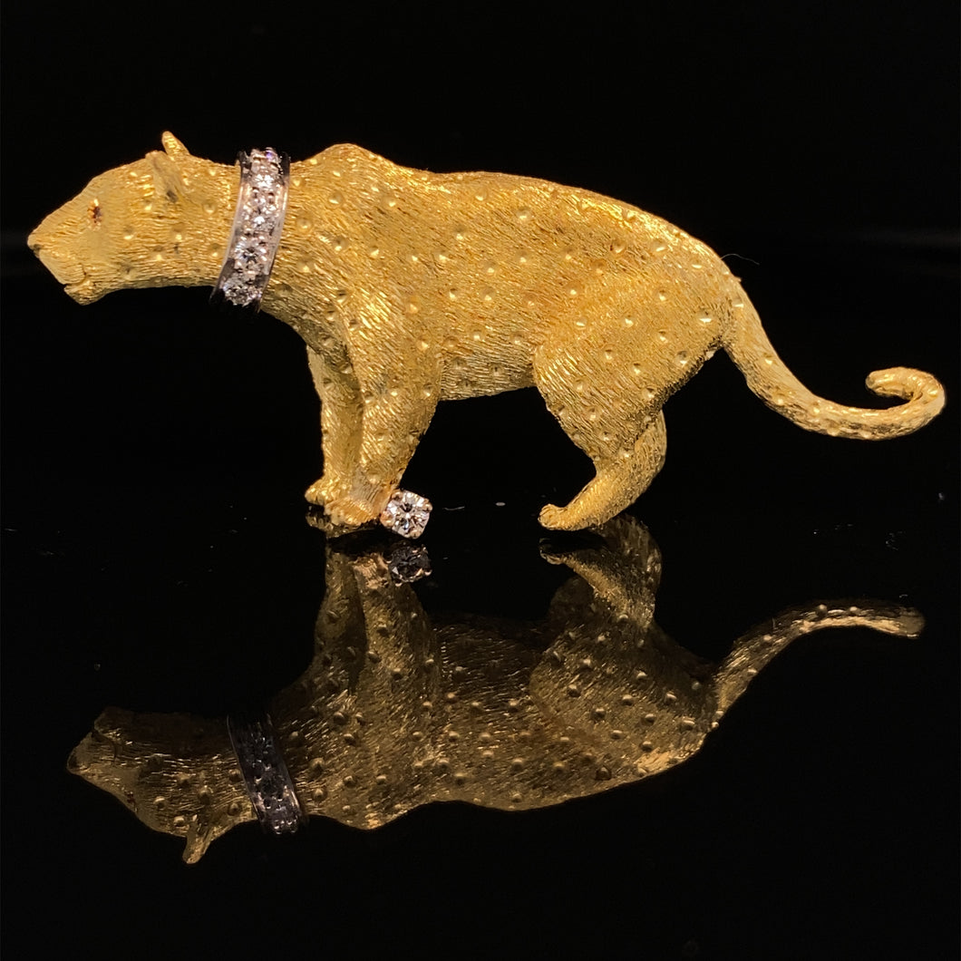 gold animal pin brooch jewelry Leopard